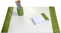Croco-Textured Leather Desk Pad Blotter Set