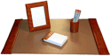 Four Piece Leather Croco Desk Pad Sets