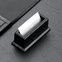 Leather Croco-Embossed Desk Business Card Holder, Croco Leather Business Card Stand