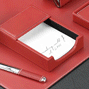 Leather Red Desk Memo Pads