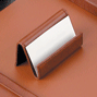 Leather Tan Desk Business Card Holder