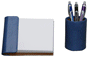 Reptile-Leather Desk Accessory Set, Two Piece Desk Set