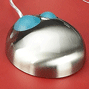 Silver Mouse part of red leather desk pad collection